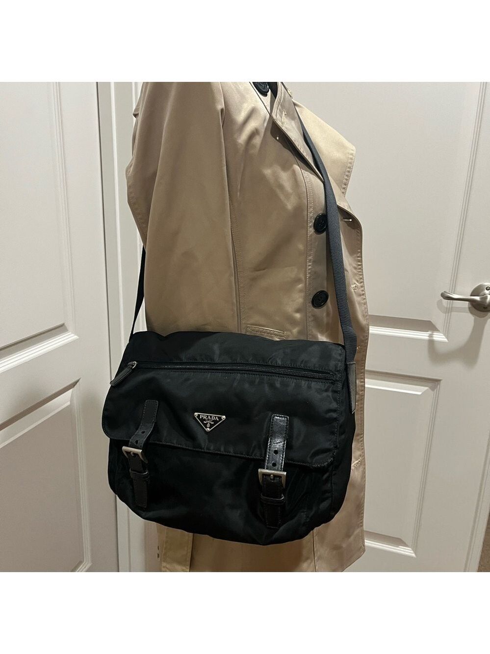 Prada Black Nylon Crossbody Messenger with Buckle Detail - Picture 16 of 16